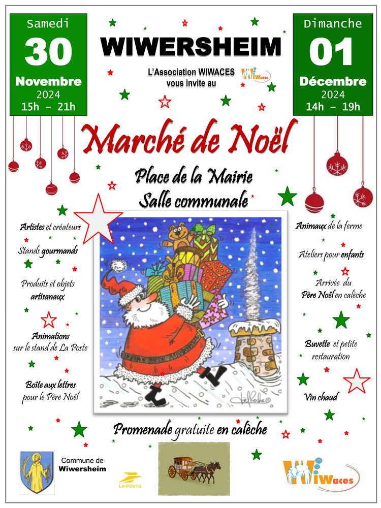 Marché de Noël à Wiwersheim les 30 novembre et 1er décembre 2024