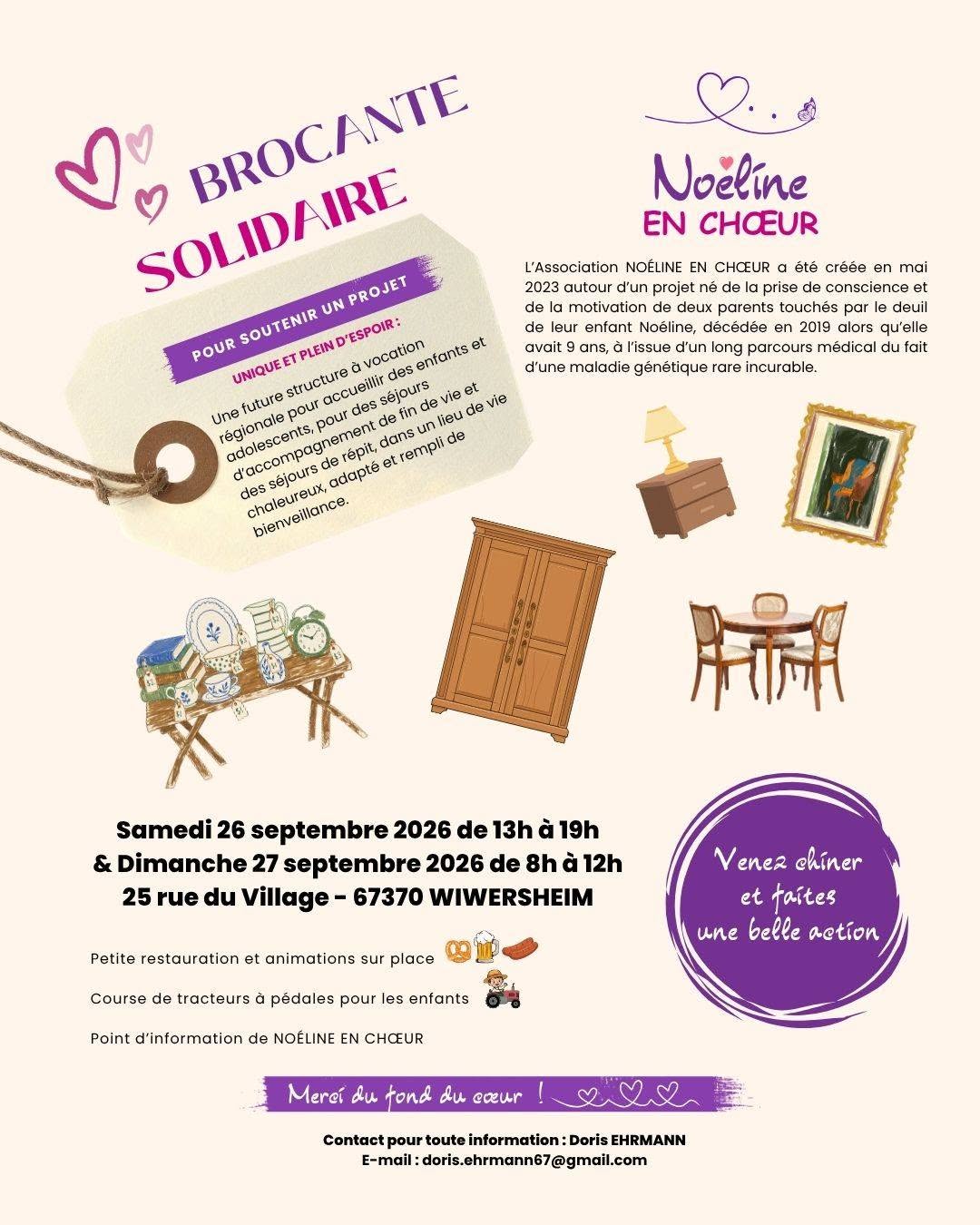 Brocante solidaire les 26 et 27 septembre 2026